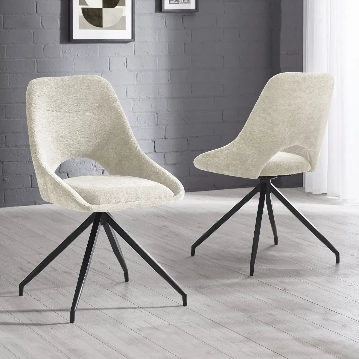 Swivel Return Dining Chair Set of 2 | Jonah | Julian Bowen - Wood Velvet