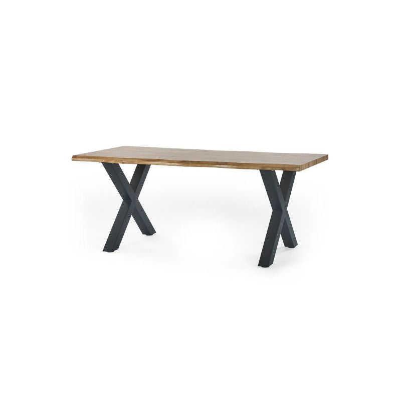 Julian Bowen Harvey Waved-edge Dining Table In Oak Effect - Wood Velvet