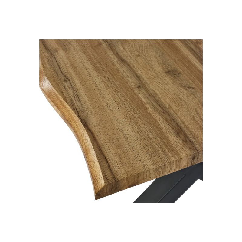 Julian Bowen Harvey Waved-edge Dining Table In Oak Effect - Wood Velvet