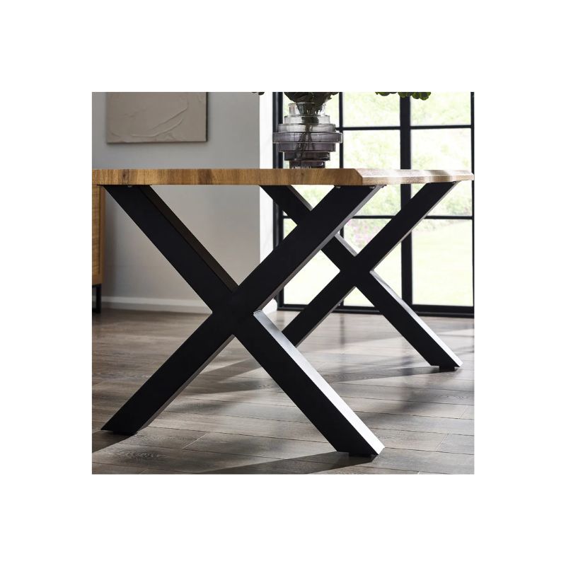 Julian Bowen Harvey Waved-edge Dining Table In Oak Effect - Wood Velvet
