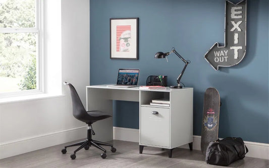 Julian Bowen Industrial Style Metal Look Locker Desk | Lakers Range - Wood Velvet