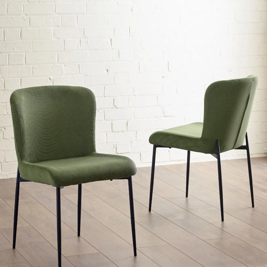 Julian Bowen Leonie Dining Chair in Green or Grey - Wood Velvet