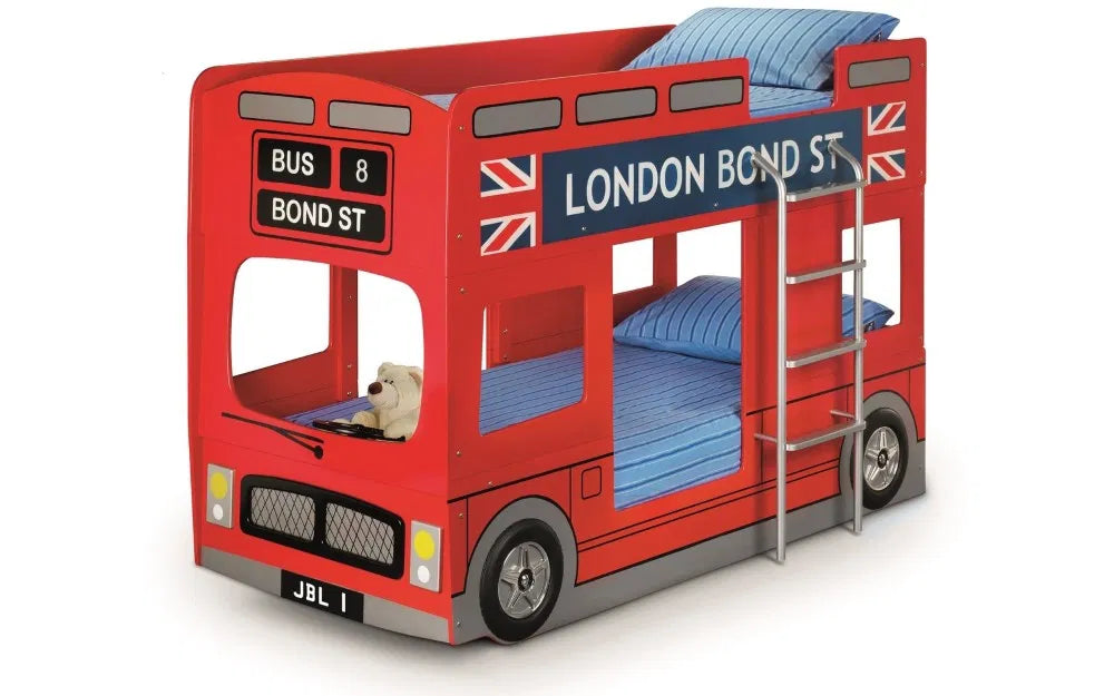 Julian Bowen 'London Bus' Bunk Bed - Wood Velvet
