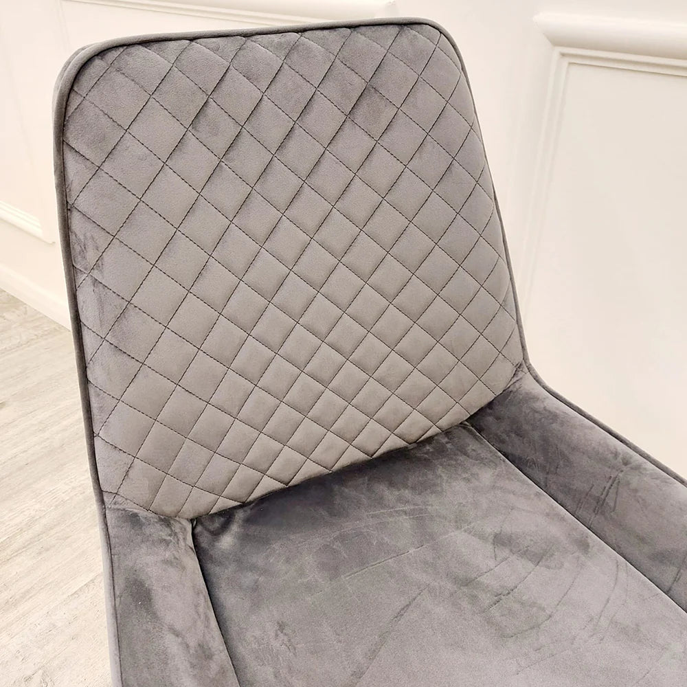 Venus Dining Table & Luna Dining Chair Combo - Wood Velvet