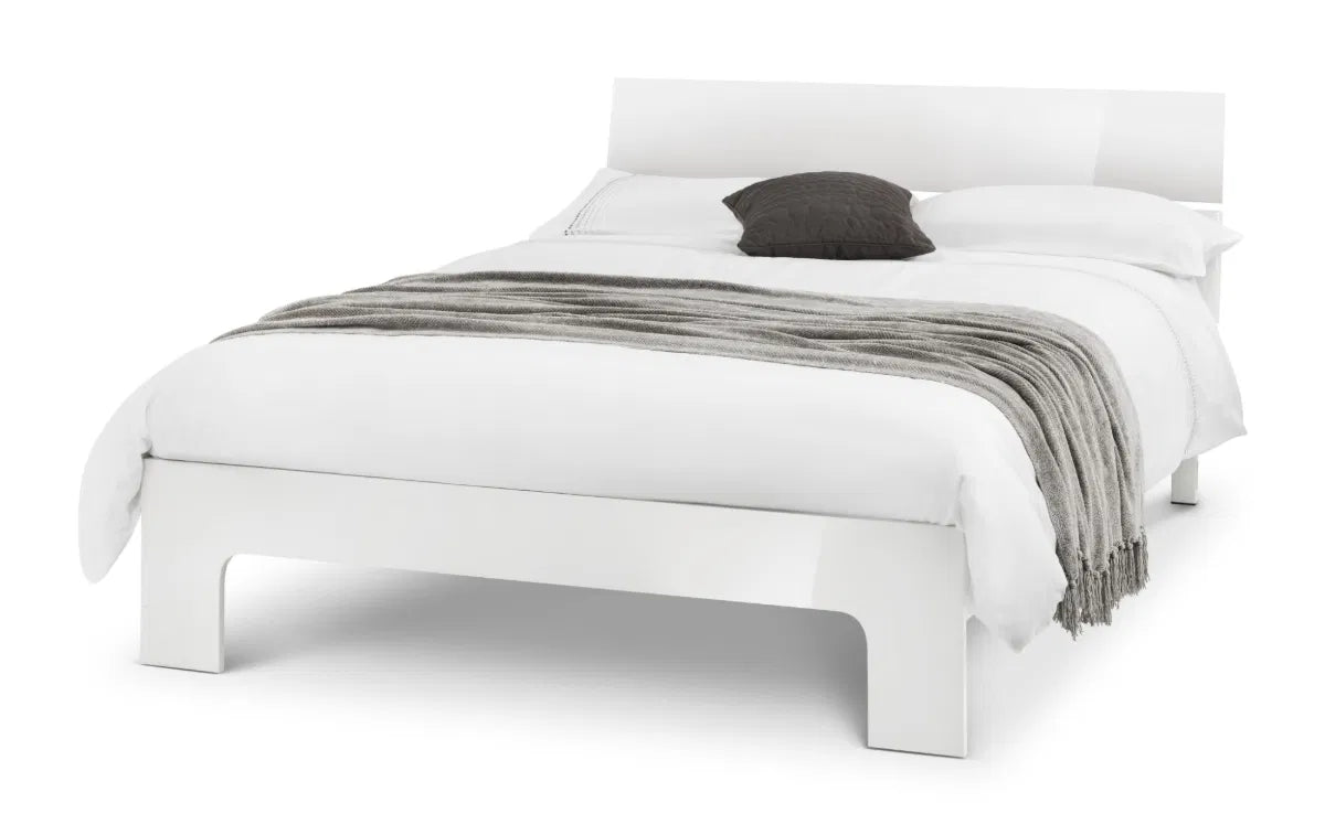 Ultra Chic High Gloss Wood Bedframe In White | King-size | Manhattan - Wood Velvet