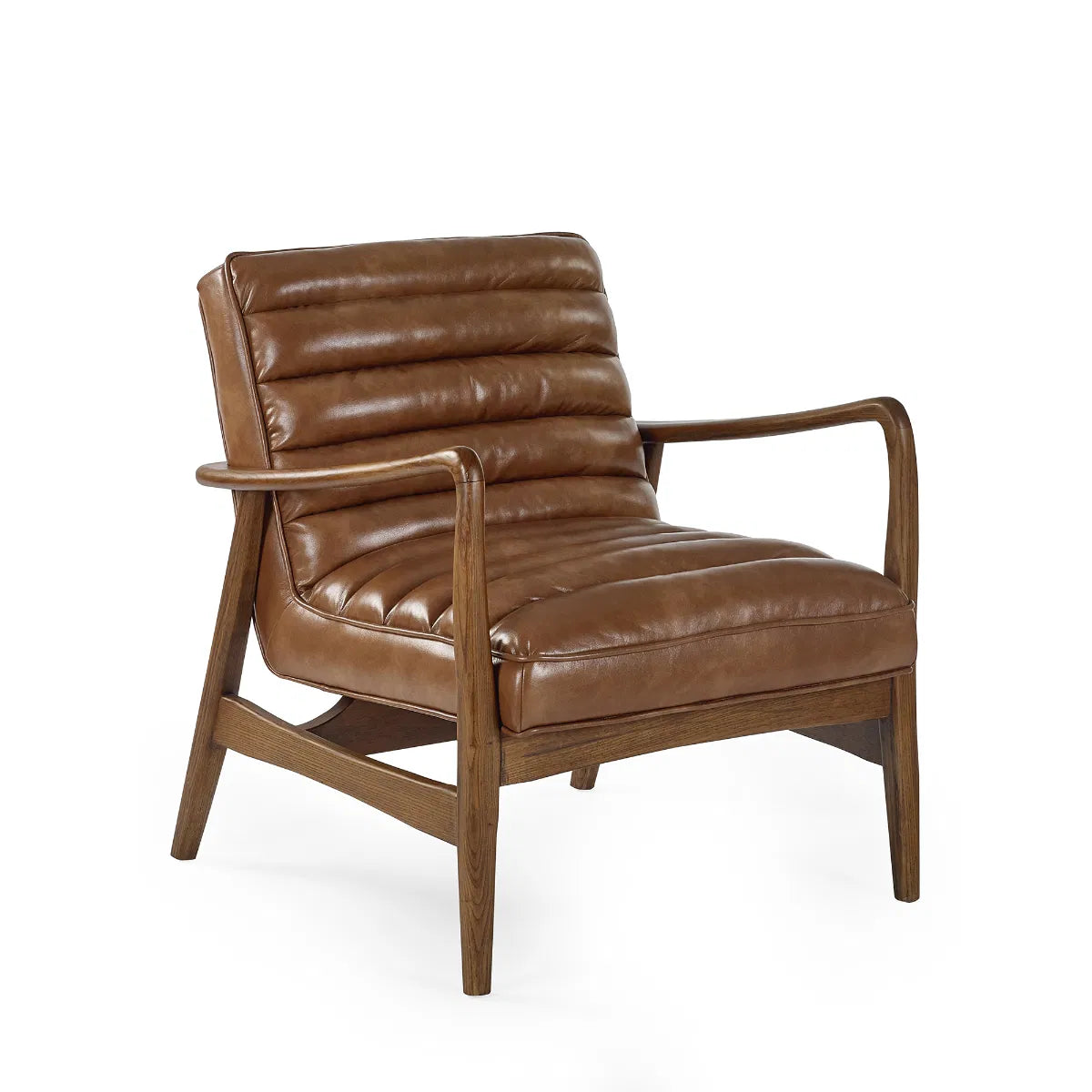 Julian Bowen Marshall Ribbed Accent Chair in brown - Wood Velvet