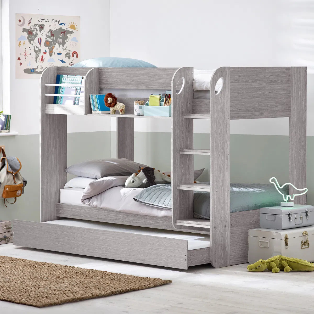 Julian Bowen Kids Dual Bunk Bed | Mars - Wood Velvet