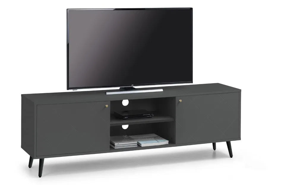 Sleek Grey & Gold Handled Media Unit | Moritz Range | Julian Bowen