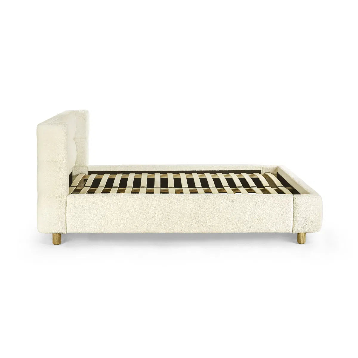 Julian Bowen Oberon Cream Bouclé Bed Frame | Double | King-size - Wood Velvet