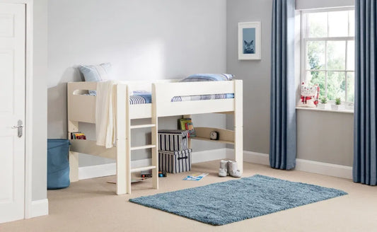 Julian Bowen Pluto Midsleeper in White - Wood Velvet