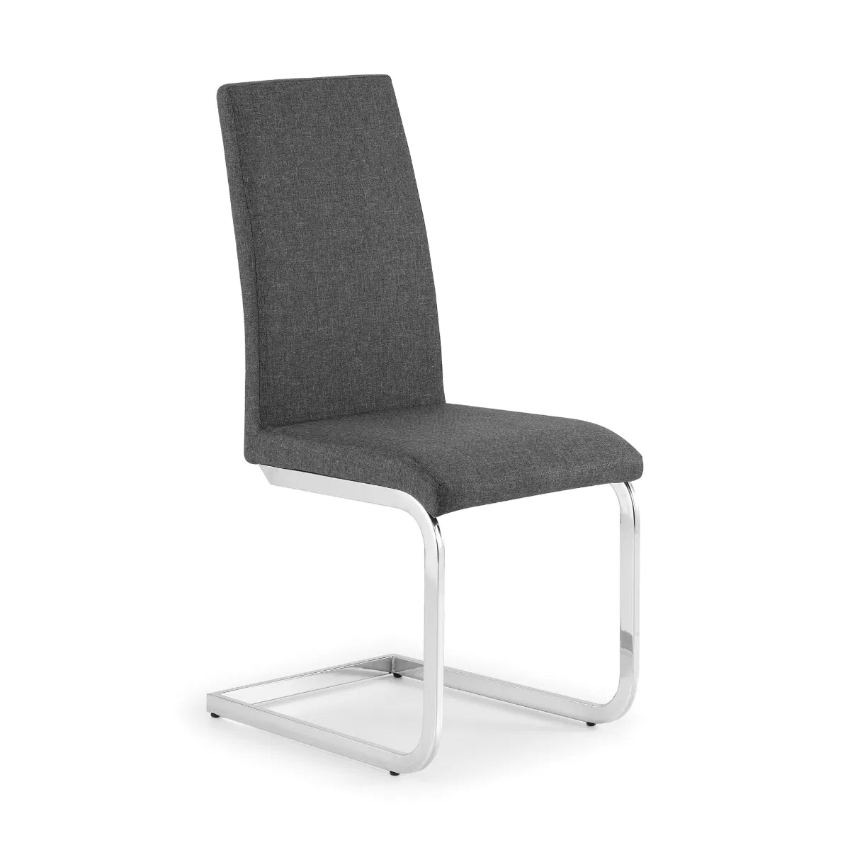 Roma Cantilever Dining Chairs In Slate Grey Linen | Set Of 2 | Julian Bowen