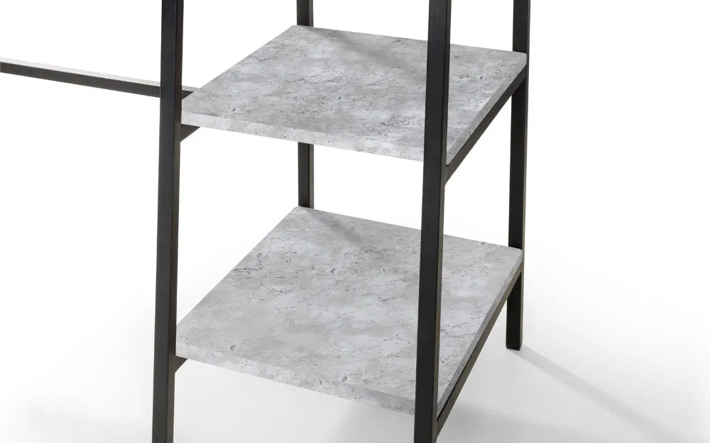 Julian Bowen Concrete Effect Metal Frame Desk | Staten Range | - Wood Velvet