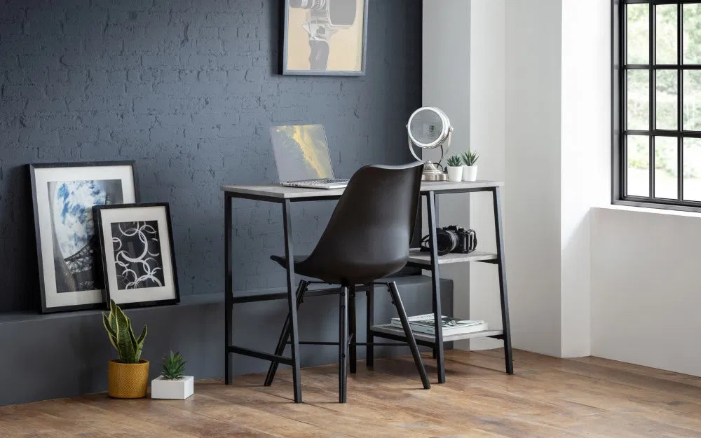 Julian Bowen Concrete Effect Metal Frame Desk | Staten Range | - Wood Velvet