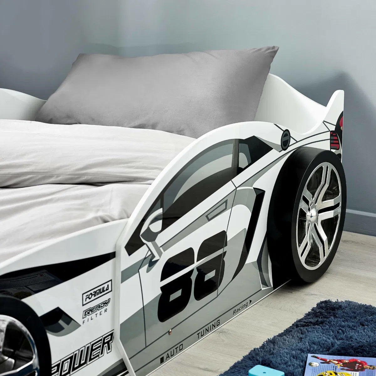 Kids Racer Car Bed | Storm | Julian Bowen - Wood Velvet