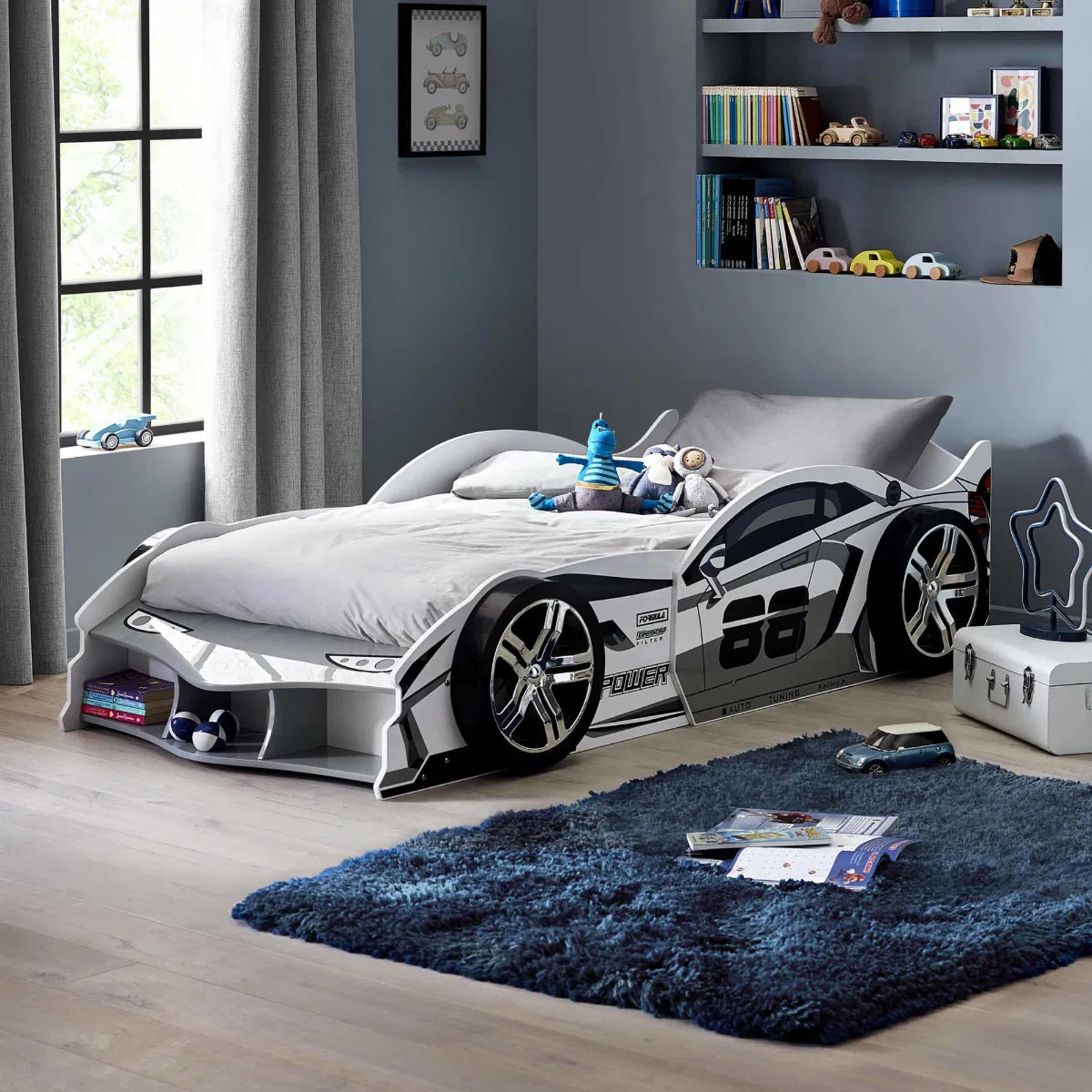 Kids Racer Car Bed | Storm | Julian Bowen - Wood Velvet