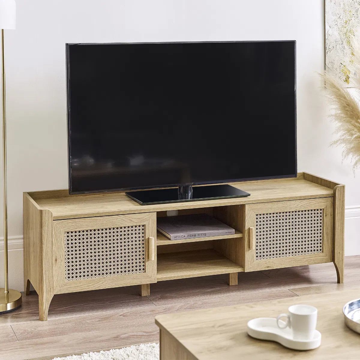 Julian Bowen Bohemian Media Unit In Rattan Effect | Sydney Range | Wood Velvet