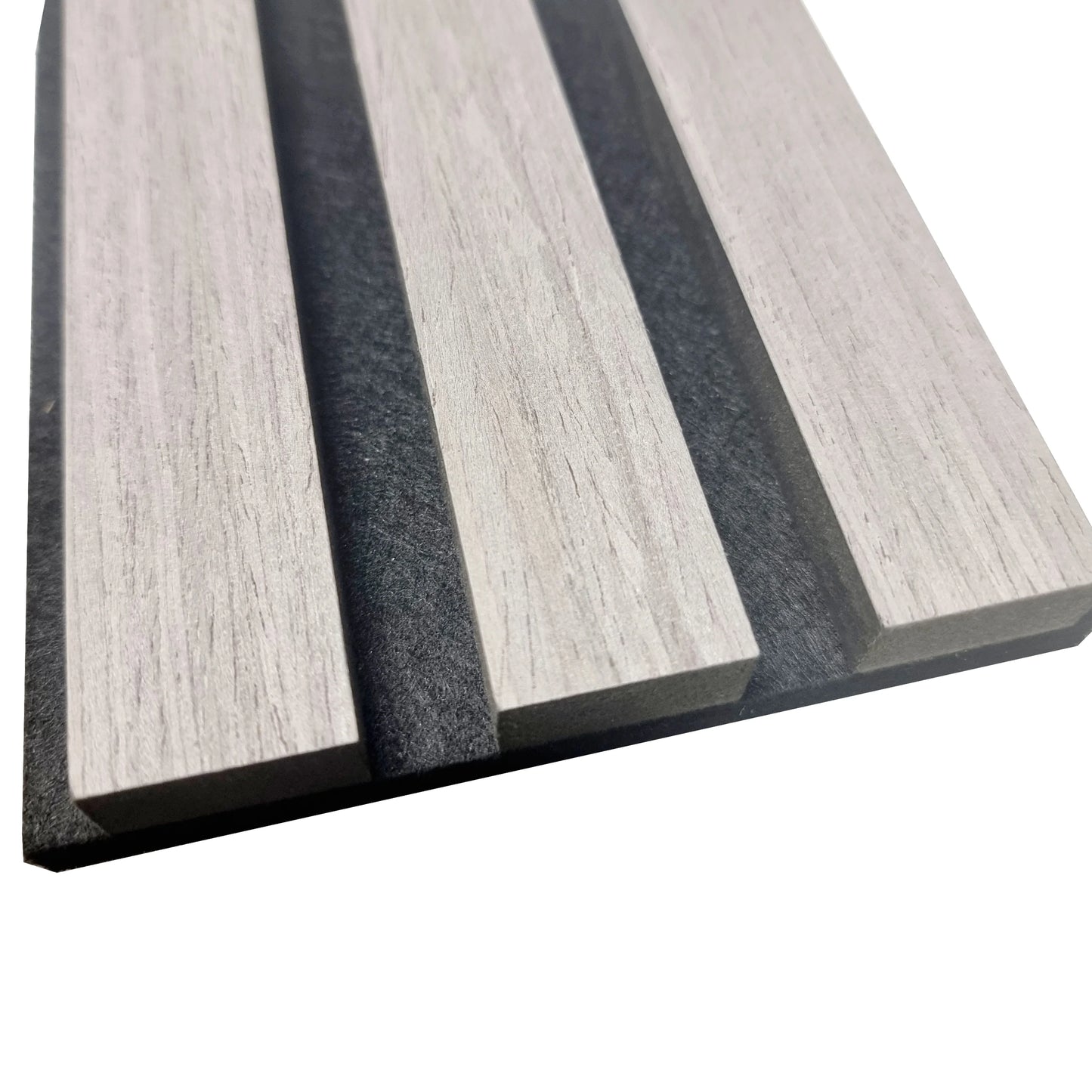 Acoustic Slatted Wall Panels - Ash Grey - Wood Velvet