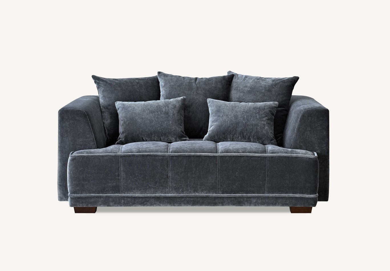 Gramercy Sofa Range in Steel Velvet - Wood Velvet