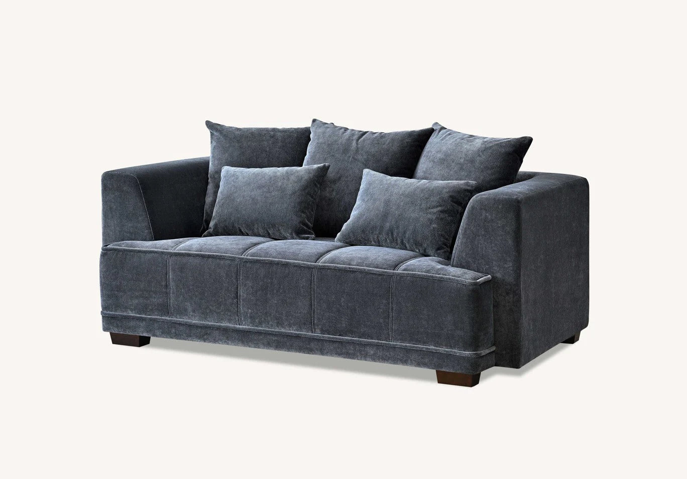 Gramercy Sofa Range in Steel Velvet - Wood Velvet