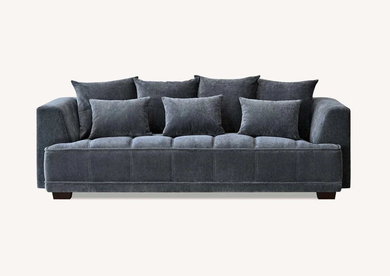 Gramercy Sofa Range in Steel Velvet - Wood Velvet