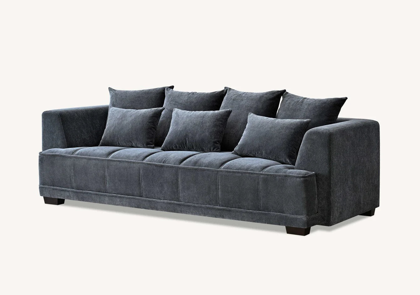 Gramercy Sofa Range in Steel Velvet - Wood Velvet