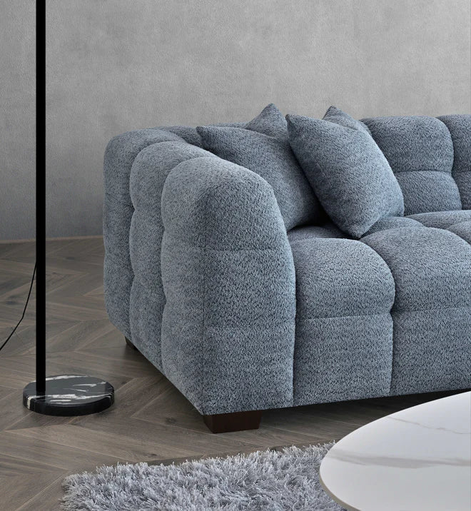 Chaise Corner Sofa in Iron Grey Boucle | Tribeca | Furnish365 | - Wood Velvet