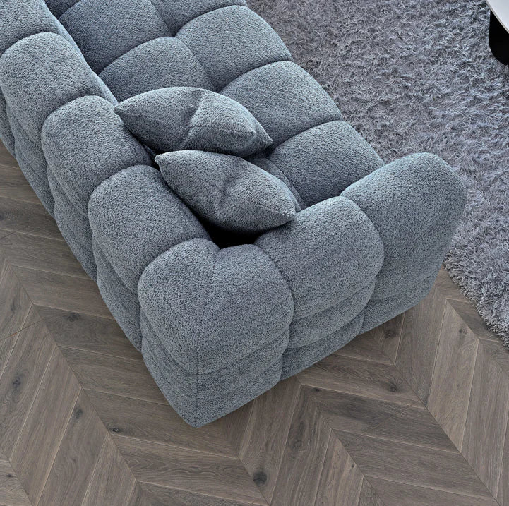 Chaise Corner Sofa in Iron Grey Boucle | Tribeca | Furnish365 | - Wood Velvet