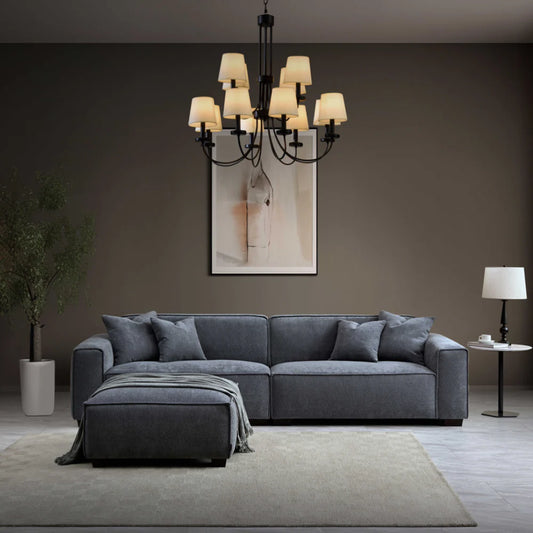 Dakota Sofa Range In Charcoal Boucle - Wood Velvet