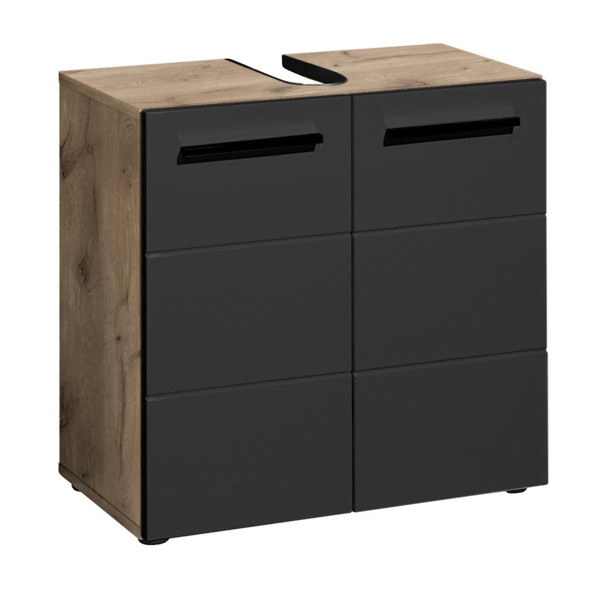 Matte Black & Oak Under Sink Cabinet | Vista Range | Julian Bowen