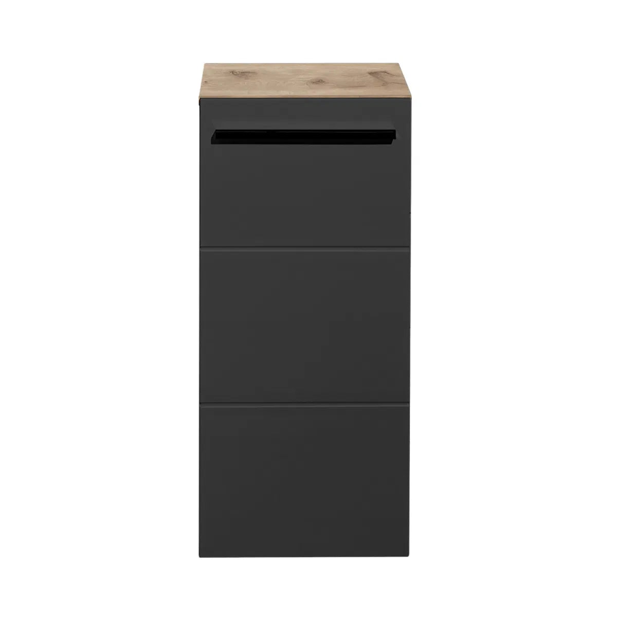 Matte Black & Oak Bathroom Cabinet | Vista Range | Julian Bowen
