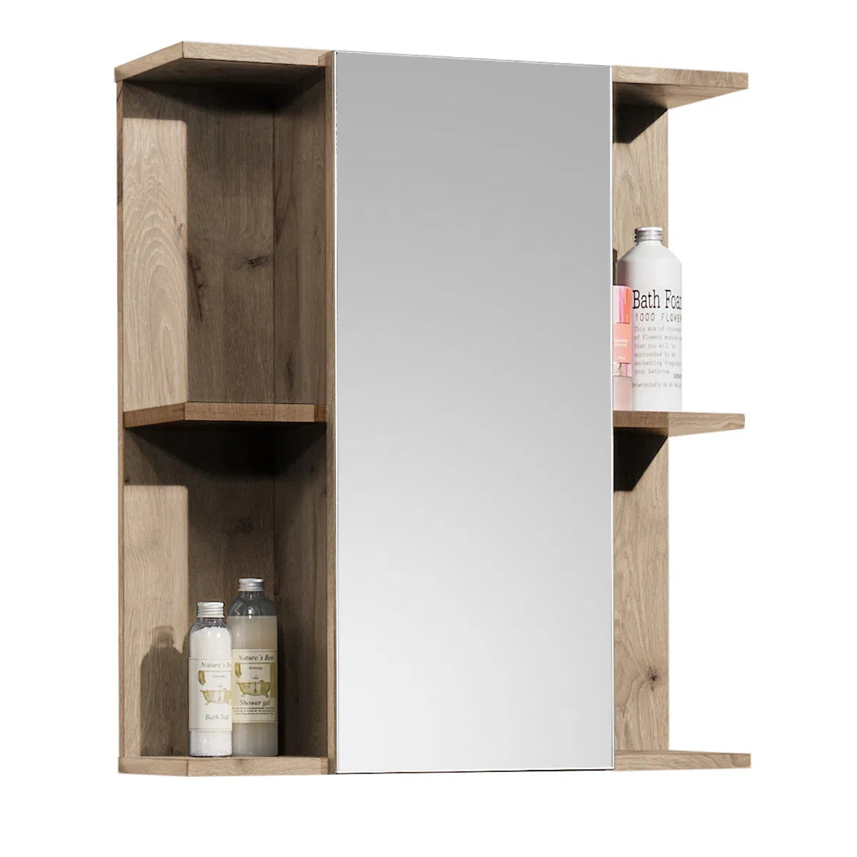 Mirrored Oak Wall Mounted Cabinet | Vista Range | Julian Bowen - Wood Velvet