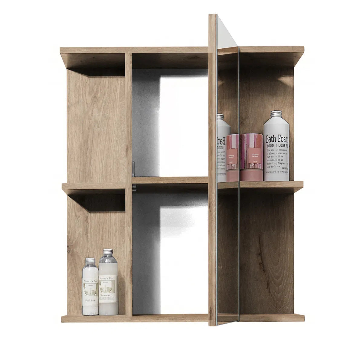 Mirrored Oak Wall Mounted Cabinet | Vista Range | Julian Bowen