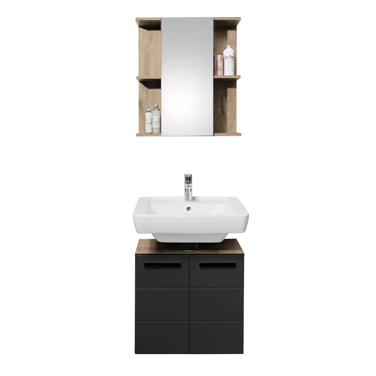 Mirrored Oak Wall Mounted Cabinet | Vista Range | Julian Bowen