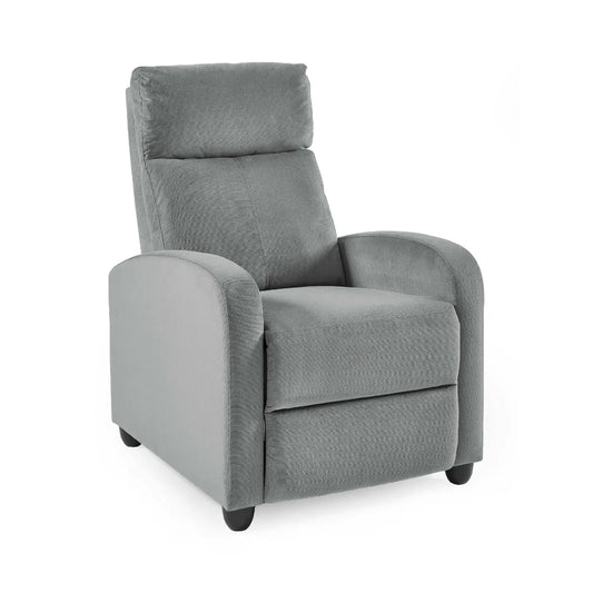 Plush Chenille Recliner Chair In Grey | Vivo | Julian Bowen - Wood Velvet