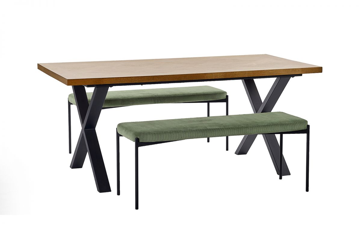 Julian Bowen Leonie Bench in Green or Grey - Wood Velvet