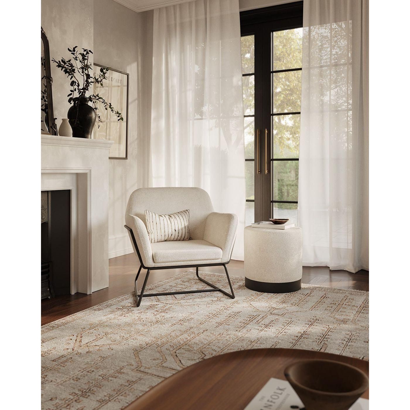 Lara Small Pouffe - Wood Velvet