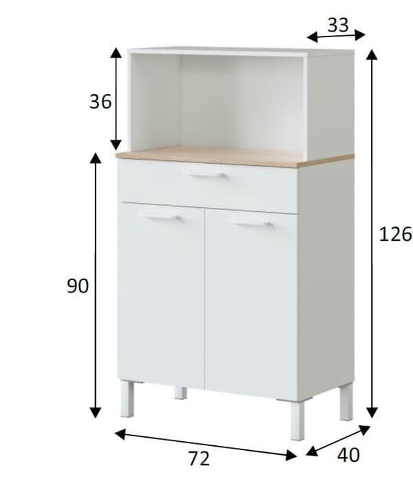 Denby White And Oak 2 Door Utility Kitchen Cupboard - Wood Velvet