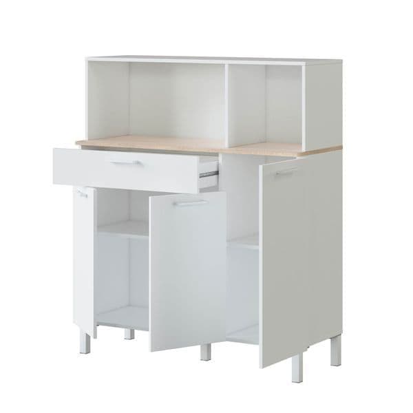 Denby White And Oak 3 Door Utility Kitchen Cupboard - Wood Velvet