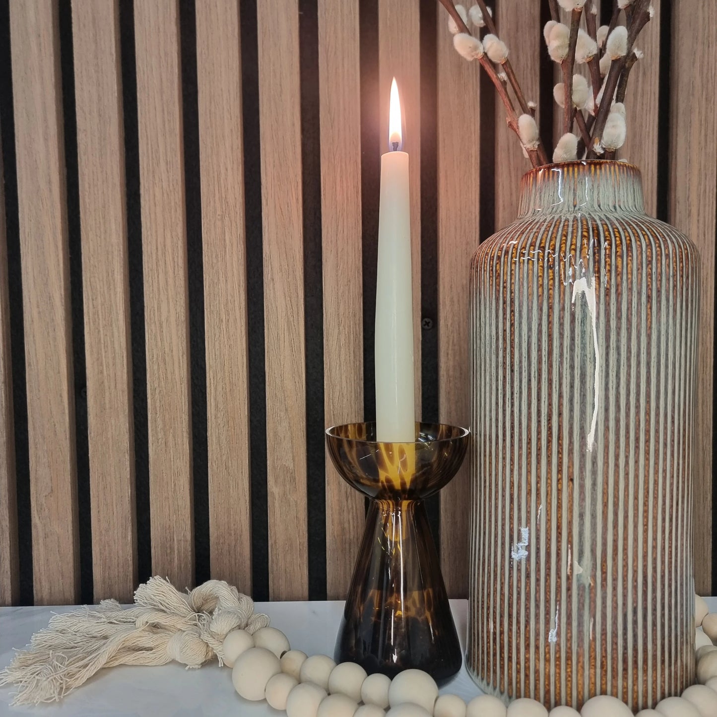 Acoustic Slatted Wall Panels - Dark Oak - Wood Velvet