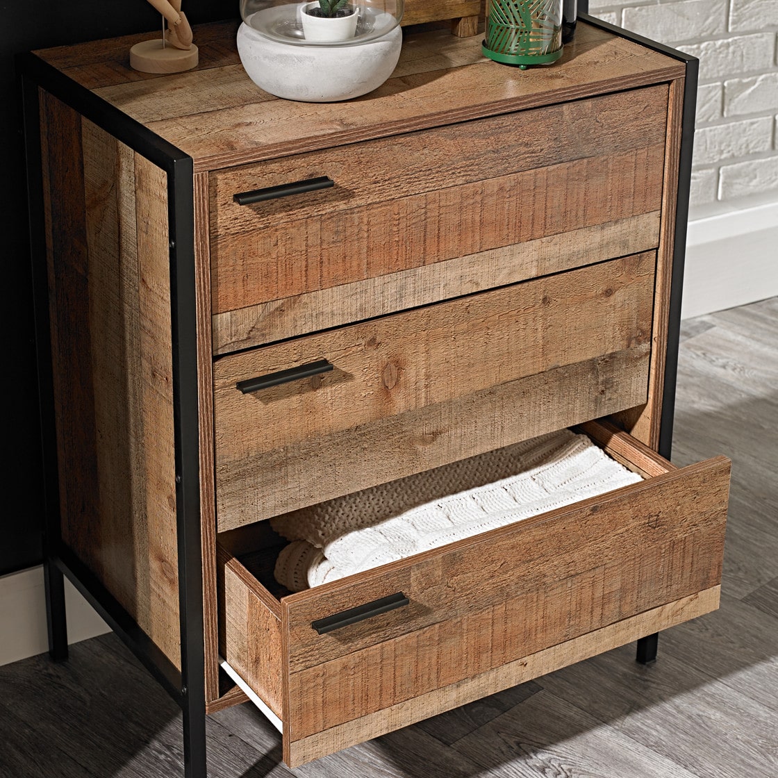 Hoxton 3 Drawer Chest - Wood Velvet