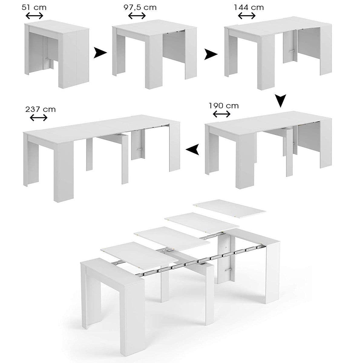 Luiz Concrete Grey Effect Large Extending Dining Table - Wood Velvet