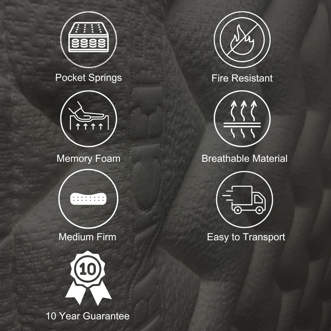 Oasis 2000 Pocket Memory Pillow Top Mattress in a box - Wood Velvet