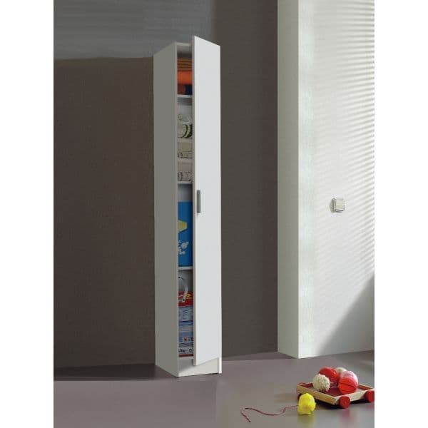 Multi Purpose White Narrow Storage Cupboard - Wood Velvet