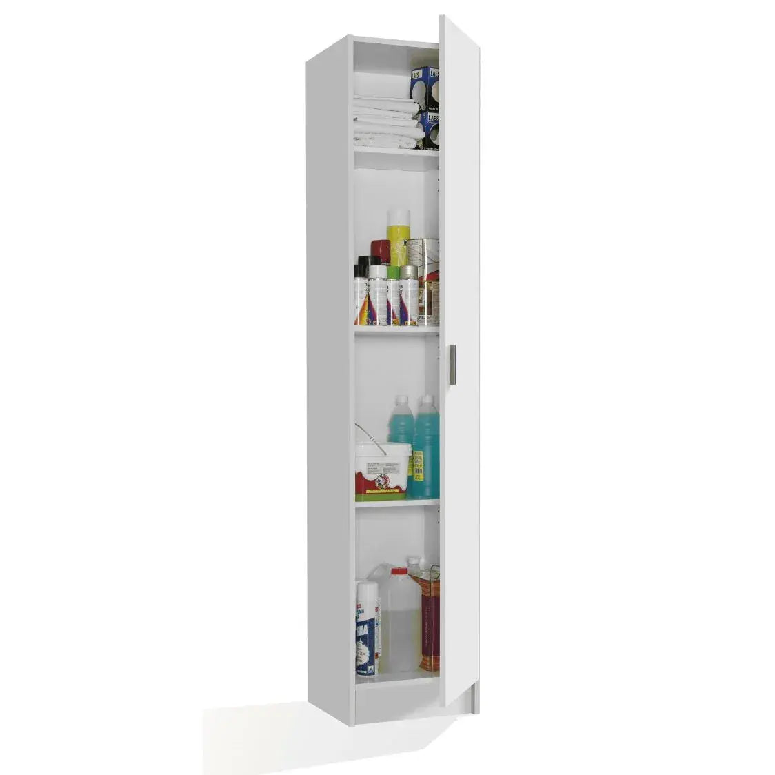 Multi Purpose White Narrow Storage Cupboard - Wood Velvet