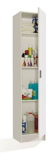 Multi Purpose White Narrow Storage Cupboard - Wood Velvet