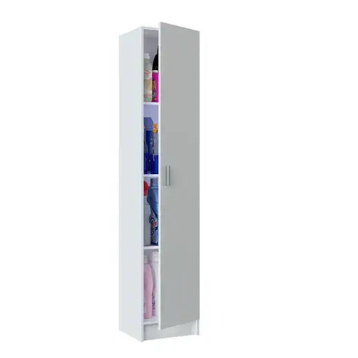 Multi Purpose White Narrow Storage Cupboard - Wood Velvet