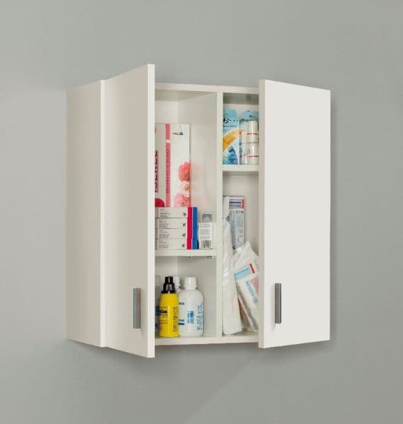 Multi Purpose White Storage Wall Cupboard - Wood Velvet