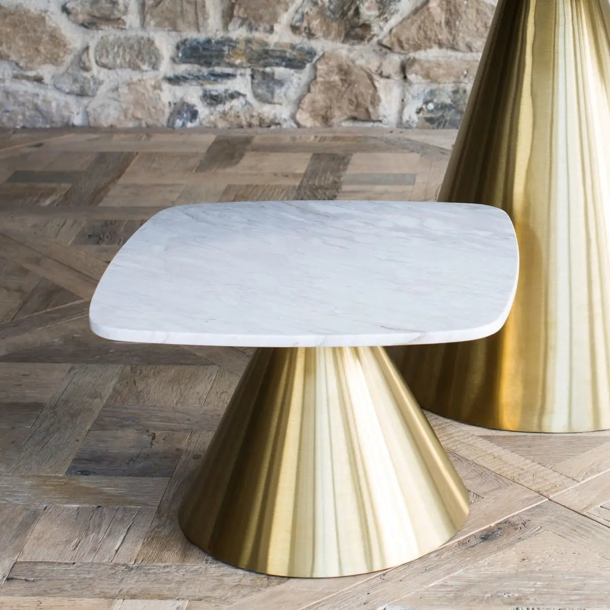 Oscar Square Marble Side Tables By Gillmore - Wood Velvet