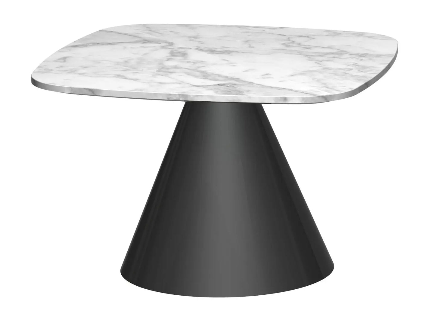 Oscar Square Marble Top Black Base Side Table By Gillmore - Wood Velvet