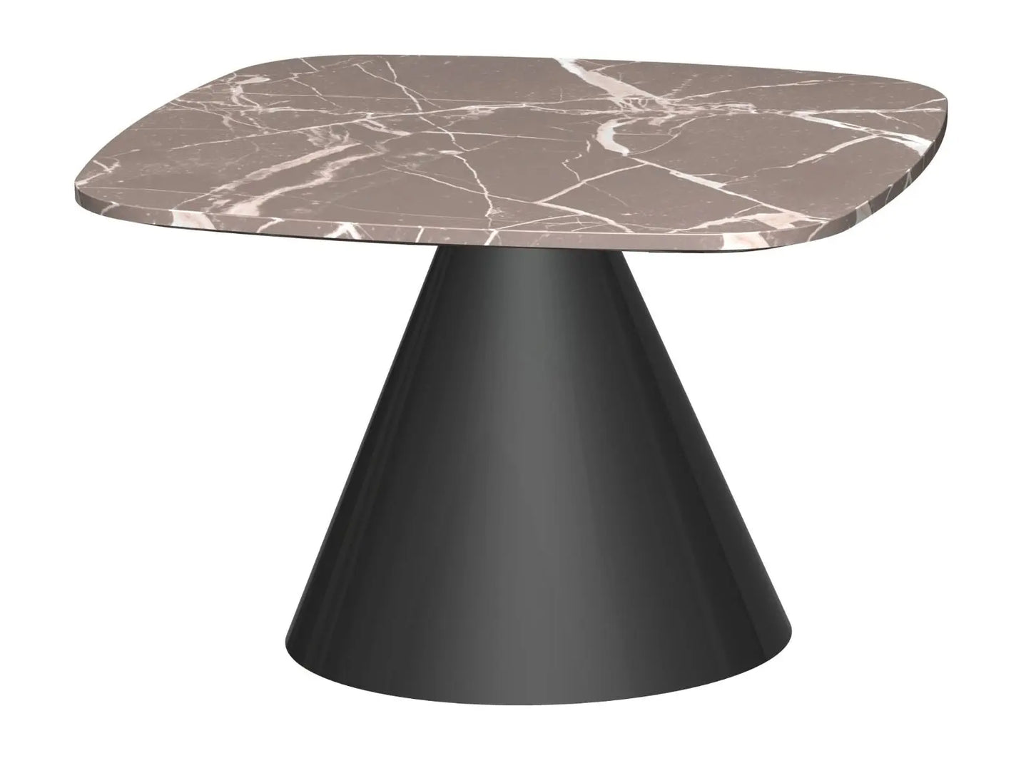 Oscar Square Marble Top Black Base Side Table By Gillmore - Wood Velvet